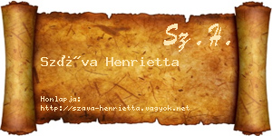 Száva Henrietta névjegykártya