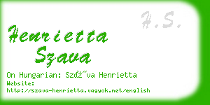 henrietta szava business card